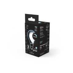 Лампа светодиодная филаментная Black Filament 9Вт P45 шар матовая 4100К нейтр. бел. E14 610лм диммир. GAUSS 105201209-D