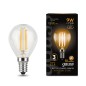 Лампа светодиодная филаментная Black Filament 9Вт P45 шар 2700К тепл. бел. E14 680лм GAUSS 105801109 Лампа светодиодная филаментная Black Filament 9Вт P45 шар 2700К тепл. бел. E14 680лм GAUSS 105801109