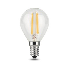 Лампа светодиодная филаментная Black Filament 9Вт P45 шар 2700К тепл. бел. E14 680лм GAUSS 105801109