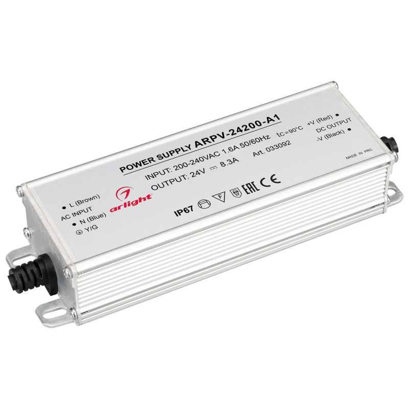 Блок питания ARPV-24200-A1 24В 8.3А 200Вт IP67 метал. 3 года Arlight 033092 Блок питания ARPV-24200-A1 24В 8.3А 200Вт IP67 метал. 3 года Arlight 033092