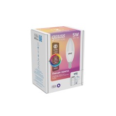 Лампа светодиодная умная Smart Home 5Вт свеча 2700-6500К E14 470лм RGBW + измен. цветов. темпер.+ диммир. управление по Wi-Fi GA