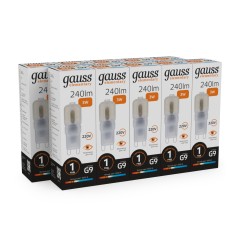 Лампа светодиодная Elementary 3Вт капсульная 3000К тепл. бел. G4 240лм пластик GAUSS 14913