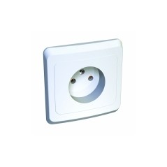 Розетка 1-м СП Этюд 16А IP20 250В без заземл. без защ. шторок бел. SE PC16-001B