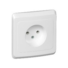 Розетка 1-м СП Этюд 16А IP20 250В без заземл. без защ. шторок бел. SE PC16-001B