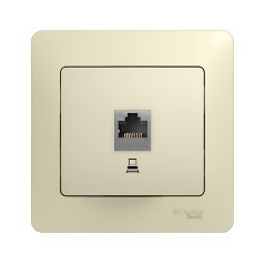 Розетка компьютерная 1-м СП Glossa RJ45 кат.5E механизм беж. SE GSL000281K