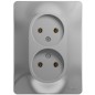 Розетка 2-м СП Glossa 16А IP20 без заземл. в сборе алюм. SE GSL000320