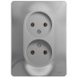Розетка 2-м СП Glossa 16А IP20 без заземл. в сборе алюм. SE GSL000320