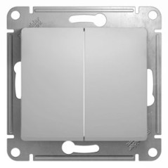Переключатель проходной 2-кл. СП Glossa 10А IP20 (сх. 6/2) 10AX механизм алюм. SE GSL000365