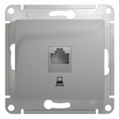 Розетка компьютерная 1-м СП Glossa RJ45 кат.5E механизм алюм. SE GSL000381K