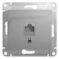Розетка компьютерная 1-м СП Glossa RJ45 кат.5E механизм алюм. SE GSL000381K