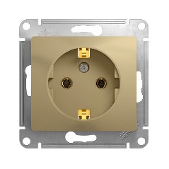 Розетка 1-м СП Glossa 16А IP20 с заземл. механизм титан SE GSL000443
