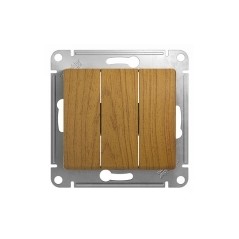 Выключатель 3-кл. СП Glossa 10А IP20 (сх. 1+1+1) 10AX механизм дерево дуб SE GSL000531