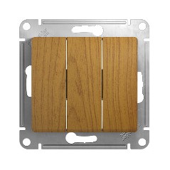 Выключатель 3-кл. СП Glossa 10А IP20 (сх. 1+1+1) 10AX механизм дерево дуб SE GSL000531