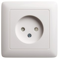 Розетка 1-м СП 1мод. Хит 10А IP20 250В без заземл. защ. шторки бел. SE RS10-135-B