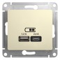 Розетка USB Glossa тип A+C 5В/2.4А 2х5В/1.2А механизм беж. SE GSL000239 Розетка USB Glossa тип A+C 5В/2.4А 2х5В/1.2А механизм беж. SE GSL000239