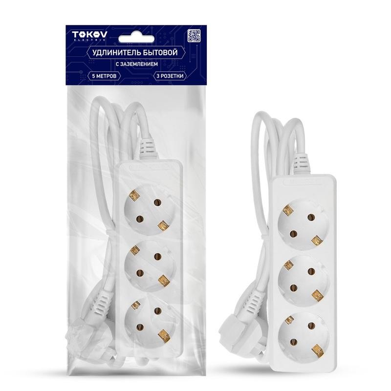 Удлинитель 3х5м с заземл. 16А 3х1 TOKOV ELECTRIC TKE-C01-BU3-5-1-Z Удлинитель 3х5м с заземл. 16А 3х1 TOKOV ELECTRIC TKE-C01-BU3-5-1-Z