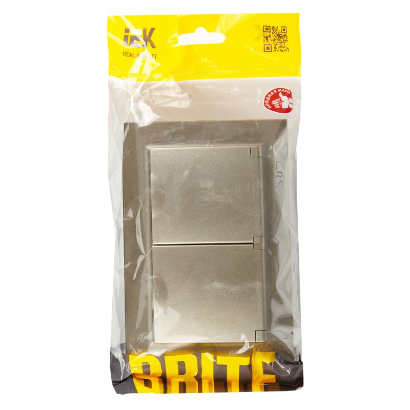 Розетка 2-м СП BRITE РСбш12-3-44-БрШ 16А в сборе IP44 с крышкой шампань IEK BR-R26-16-44-K37-F Розетка 2-м СП BRITE РСбш12-3-44-БрШ 16А в сборе IP44 с крышкой шампань IEK BR-R26-16-44-K37-F