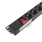 Блок PDU TERACOM PRO 19дюйм 1U 10А/250В 8 роз. Schuko с выключат. без шнура питания вх. разъем C14 корпус алюм. черн. EKF TRP-HP Блок PDU TERACOM PRO 19дюйм 1U 10А/250В 8 роз. Schuko с выключат. без шнура питания вх. разъем C14 корпус алюм. черн. EKF TRP-HP
