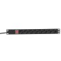 Блок PDU TERACOM PRO 19дюйм 1U 16А/250В 8 роз. Schuko с выключат. шнур 2м 3х1.5кв.мм вилка Schuko корпус пластик черн. EKF TRP-H