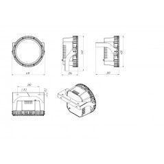 Светильник светодиодный Zevs Glass 250/31000 K12 31000лм 250Вт 5000К IP66 0.95PF 70Ra Кп«1 лира Diora DZG250K12-5K-L