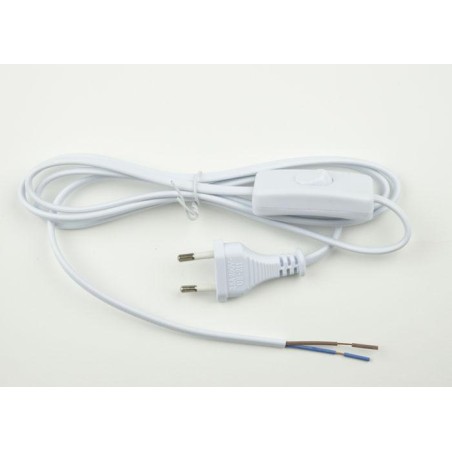 Шнур сетевой UCX-C10/02A-170 WHITE с вилкой и выкл. 2А 500Вт 1.7м бел. Uniel UL-00004428