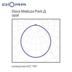 Светильник светодиодный Meduza Park 100/10000 Д opal 100Вт 5000К IP66 10000лм 0.95PF 70Ra Kп«1 Diora DMP100D-O-5K