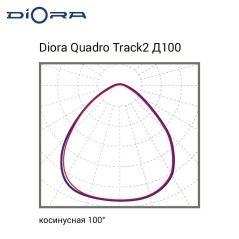 Светильник светодиодный Quadro Track2 56/9000 Д100 56Вт 4000К IP40 9000лм 0.95PF 85Ra Кп«1 бел. Diora DQ2T56-D100-4K-W