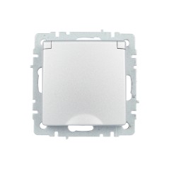 Розетка BRITE РСбш10-3-44-БрА 16А IP44 с заземл. защ. шторки с крышкой механизм алюм. IEK BR-R16-16-44-K47