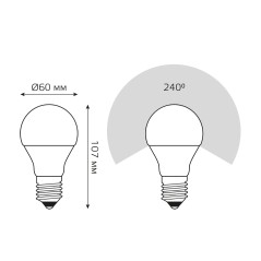 Лампа светодиодная Elementary 7Вт A60 грушевидная 3000К тепл. бел. E27 520лм GAUSS 23217A