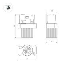 Светильник светодиодный MAG-ORIENT-BABY-R22-2W Day4000 (BK 24 deg 48В) IP20 металл Arlight 046621