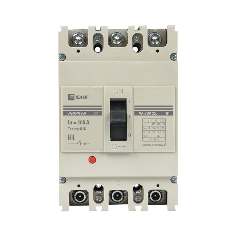 Выключатель автоматический 3п 250/160А 35кА ВА-99М PROxima EKF mccb99-250-160m Выключатель автоматический 3п 250/160А 35кА ВА-99М PROxima EKF mccb99-250-160m