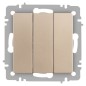 Выключатель Accent 6-106-04 тройной 10А-250В IP20 СУ AL/CU шампань Intro Б0063538