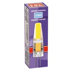 Лампа светодиодная PLED-G4 COB 2.5Вт капсульная 5500К холод. бел. G4 200лм 12В JazzWay 2855770