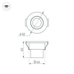 Светильник светодиодный LTM-R52WH 3W Warm White 30deg (IP40 металл) Arlight 015393