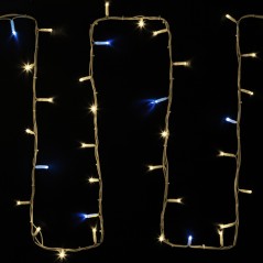 Гирлянда модульная светодиодная "Дюраплей LED" 20м 200LED тепл. бел. 15Вт 24В IP67 эффект мерцания (каждый 5-ый диод) провод кау