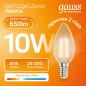 Лампа светодиодная филаментная Filament Elementary 10Вт свеча 2700К Е14 650лм GAUSS 32110 Лампа светодиодная филаментная Filament Elementary 10Вт свеча 2700К Е14 650лм GAUSS 32110