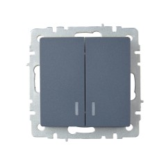 Выключатель 2-кл. СП BRITE ВС10-2-1-БрМ 10А с индик. механизм маренго IEK BR-V20-1-10-K35