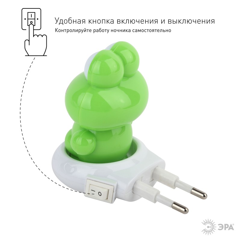 Светильник NN-608-SW-GR ночник "Лягушонок" зел. ЭРА Б0019100 Светильник NN-608-SW-GR ночник "Лягушонок" зел. ЭРА Б0019100