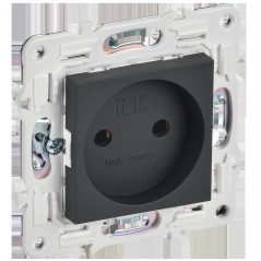 Розетка SKANDY 10А без заземл. без защ. шторок SK-R02G графит IEK SK-R10-10-K53