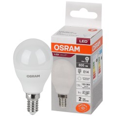 Лампа светодиодная LED Value LVCLP75 10SW/840 10Вт шар матовая E14 230В 10х1 RU OSRAM 4058075579743