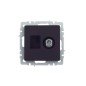 Розетка компьютерная + телевизионная 2-м Brite РТВ/РК12-БрЧ RJ45 кат.5E + TV механизм черн. IEK BR-AK20-1-K02