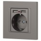 Розетка Accent 6-410-09 P+E Schuko со шторками 16А-250В + 2хUSB IP20 СУ титан Intro Б0063711 Розетка Accent 6-410-09 P+E Schuko со шторками 16А-250В + 2хUSB IP20 СУ титан Intro Б0063711