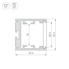 Профиль SL-ARC-3535-D1500-W90 SILVER (1180мм дуга 1 из 4) алюминий Arlight 026598