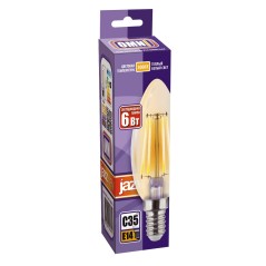 Лампа светодиодная филаментная PLED OMNI 6Вт C35 3000К тепл. бел. E14 230В/50Гц Gold JazzWay 5020634