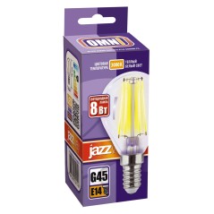 Лампа светодиодная филаментная PLED OMNI 8Вт G45 3000К тепл. бел. E14 230В/50Гц CL JazzWay 5021334