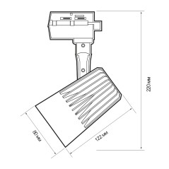 Светильник светодиодный трековый PTR 0130-2 30Вт 4000К IP40 24град. BL черн. Pro JazzWay 5022713