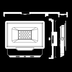 Прожектор светодиодный PFL-C3 30Вт 6500К IP65 ДО закален. прозр. стекло JazzWay 5023567A