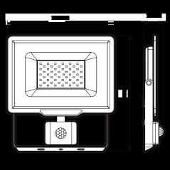 Прожектор светодиодный PFL-C3 SENSOR 20Вт 6500К IP65 ДО закален. прозр. стекло Pro JazzWay 5026926A