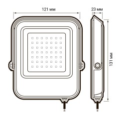 Прожектор светодиодный PFL-V 20Вт 6500К IP65 ДО JazzWay 5039698