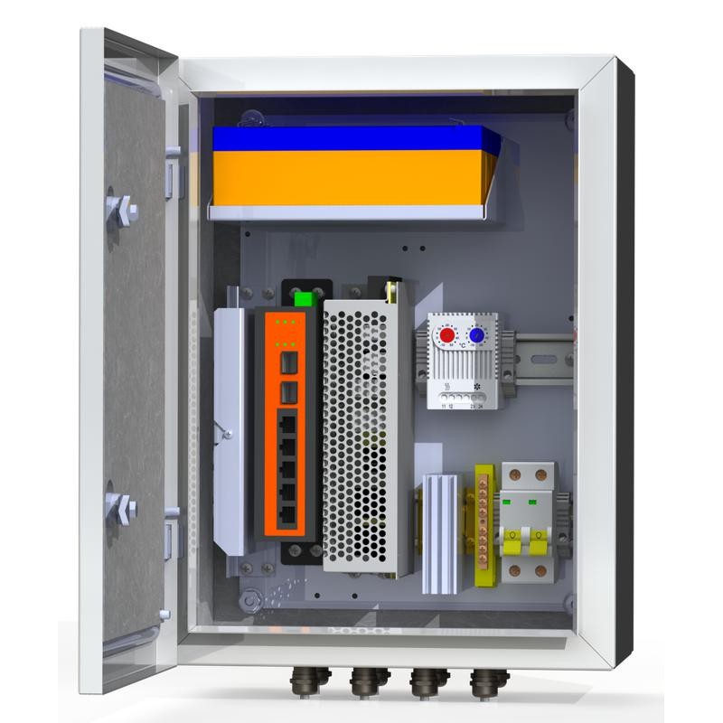 Термошкаф коммутационный 4хPoE 2хSFP 4хSC IP66 300х400х210мм 6 УТП 4К ГЗ Mastermann 00-00015644 Термошкаф коммутационный 4хPoE 2хSFP 4хSC IP66 300х400х210мм 6 УТП 4К ГЗ Mastermann 00-00015644